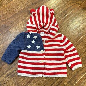 Baby Gap Americana bear hoodie Sweater